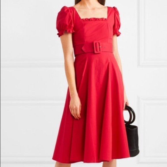 STAUD Maryann Belted Red Dress - Picture 2 of 8